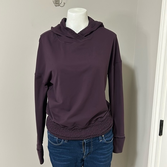 Lululemon Lead The Pack Hoodie Rulu Black Cherry Purple Running Stretch Sz 4 - Picture 2 of 13
